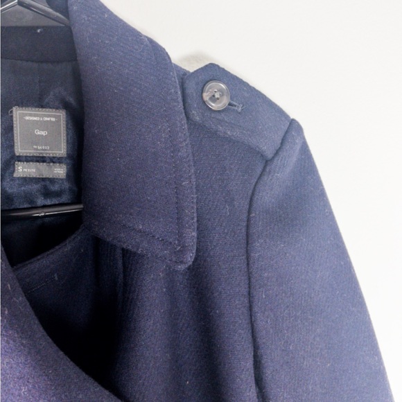 Gap Navy A Line Short Peacoat —63%Wool Petite Small - Picture 7 of 10